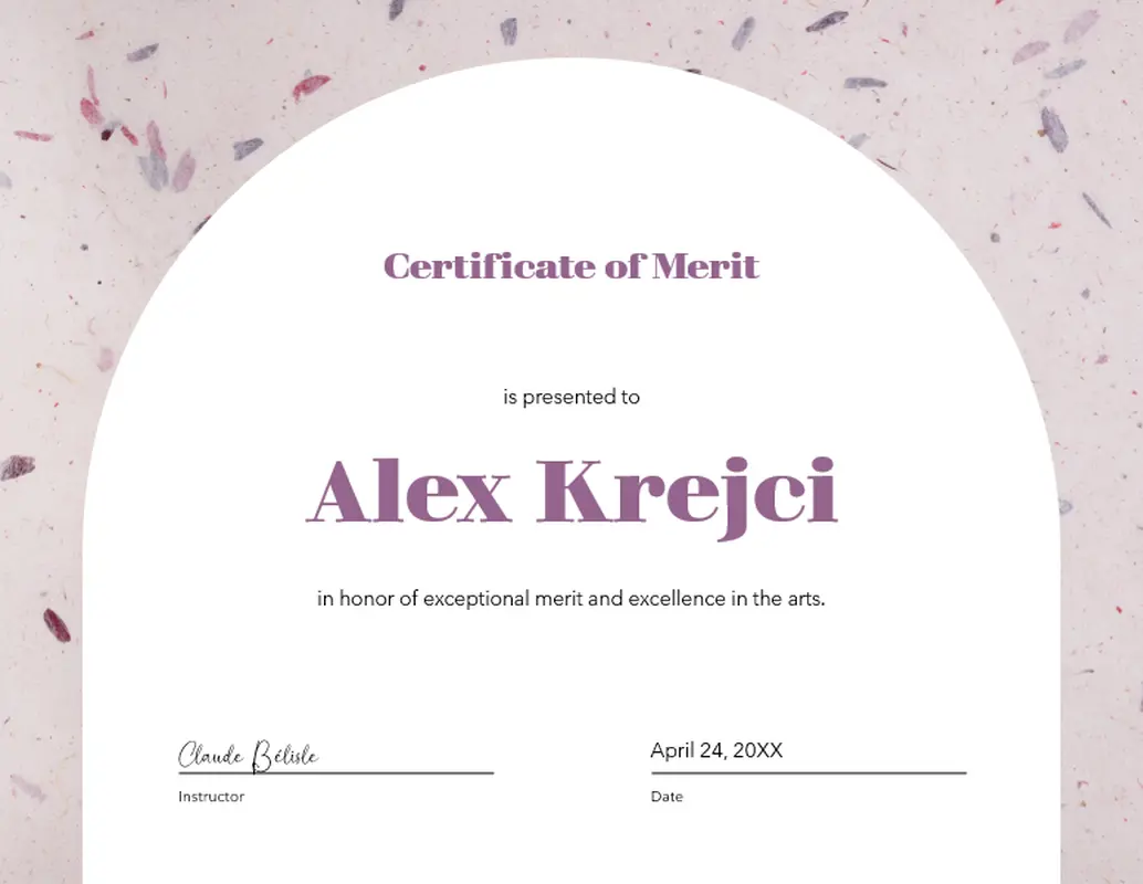 Certificate of merit